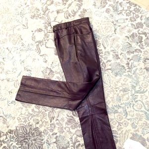 -sold.  Xoxo Burgundy Leather pants size 2 new 24”